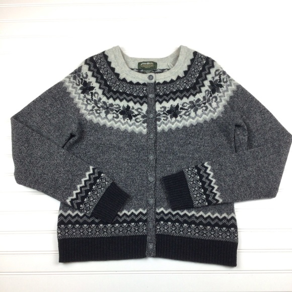 Eddie Bauer Wool Blend Cardigan Sweater Button Down - Picture 13 of 14